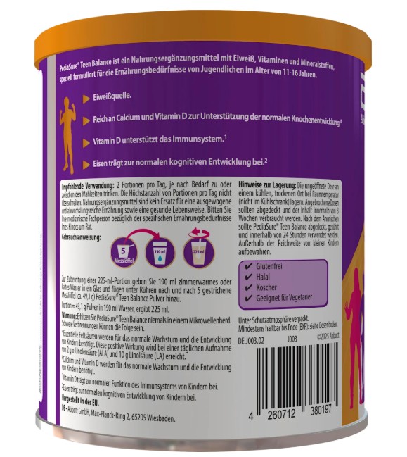 Sữa PediaSure Teen Balance Schoko vị socola cho thanh thiếu niên từ 11-16 tuổi, 400g Sữa PediaSure Teen Balance Schoko vị socola cho thanh thiếu niên từ 11-16 tuổi, 400g