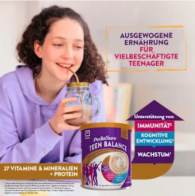 Sữa PediaSure Teen Balance Vanille vị vani cho thanh thiếu niên từ 11-16 tuổi, 400g Sữa PediaSure Teen Balance Vanille vị vani cho thanh thiếu niên từ 11-16 tuổi, 400g