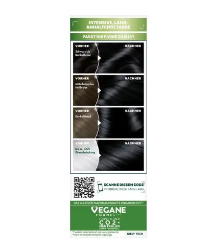 Thuốc nhuộm tóc Garnier Nutrisse 1 Tiefes Schwarz - màu đen tuyền, 1 hộp Thuốc nhuộm tóc Garnier Nutrisse 1 Tiefes Schwarz - màu đen tuyền, 1 hộp