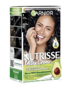 Thuốc nhuộm tóc Garnier Nutrisse 1 Tiefes Schwarz - màu đen tuyền, 1 hộp