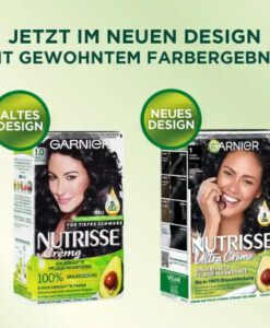 Thuốc nhuộm tóc Garnier Nutrisse 1 Tiefes Schwarz - màu đen tuyền, 1 hộp