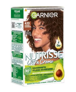 Thuốc nhuộm tóc Garnier Nutrisse 4.13 Leuchtendes Kastanienbraun - màu nâu hạt dẻ sáng, 1 bộ