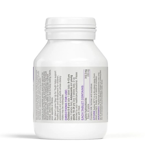 Viên nhai Bio Island Lysine Step Up For Youth, 60 viên Viên nhai Bio Island Lysine Step Up For Youth, 60 viên