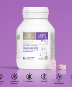 Viên nhai Bio Island Lysine Step Up For Youth, 60 viên