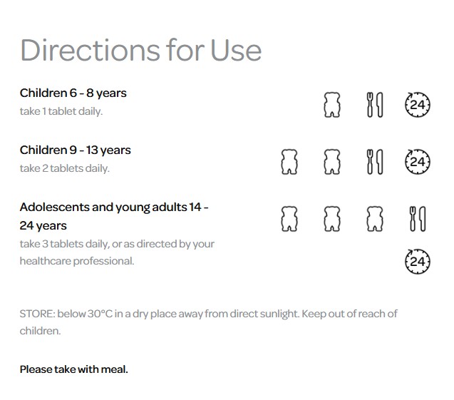 Viên nhai Bio Island Lysine Step Up For Youth, 60 viên