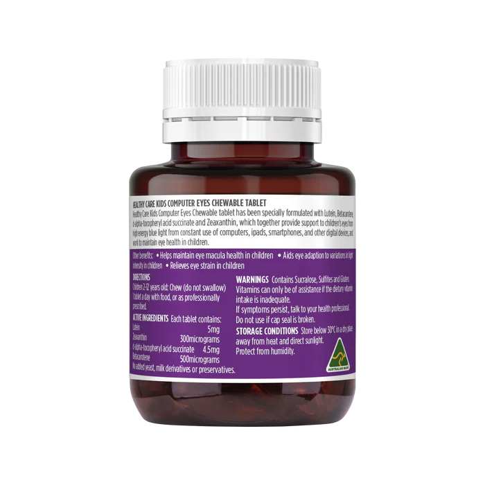 Viên nhai bổ mắt Healthy Care Kids Computer Eyes Chewable cho trẻ em, 60 viên Viên nhai bổ mắt Healthy Care Kids Computer Eyes Chewable cho trẻ em, 60 viên