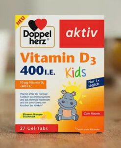 Viên nhai Doppelherz Vitamin D3 400 I.E. Kids cho trẻ em, 27 viên