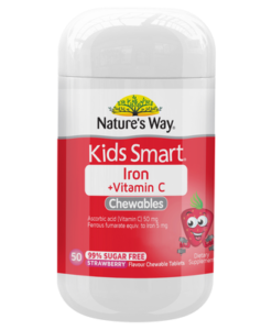 Viên nhai Nature's Way Kids Smart Iron + Vitamin C Chewable bổ sung sắt và vitamin C cho trẻ em, 50 viên