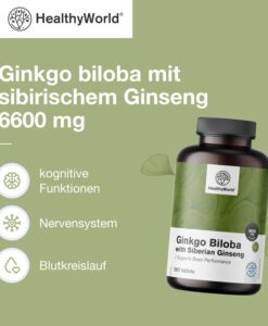 Viên uống bổ não Healthyworld Ginkgo Biloba with Siberian Ginseng 6600mg, 365 viên