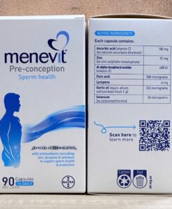 Viên uống Menevit Pre-conception Sperm Health cải thiện chất lượng tinh trùng, 90 viên
