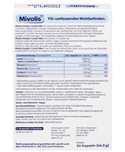 Viên uống Mivolis Omega-3 Leinöl 1000 chiết xuất dầu hạt lanh, 30 viên