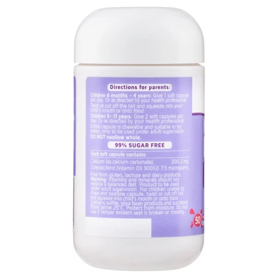 Viên uống Nature's Way Kids Smart Bursts Calcium + Vitamin D3 cho trẻ từ 6 tháng tuổi, 50 viên Viên uống Nature's Way Kids Smart Bursts Calcium + Vitamin D3 cho trẻ từ 6 tháng tuổi, 50 viên