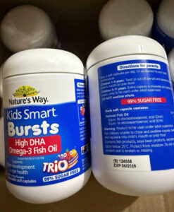 Viên uống Nature's Way Kids Smart Bursts Omega-3 Fish Oil Trio cho trẻ em từ 1 tuổi, 180 viên