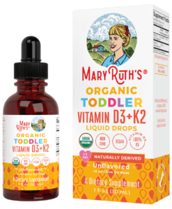 Vitamin D3 K2 hữu cơ Maryruth's Organic Toddler Vitamin D3 + K2 Liquid Drops cho trẻ từ 1-3 tuổi, 30ml