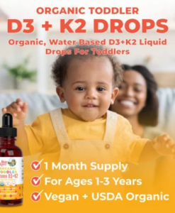 Vitamin D3 K2 hữu cơ Maryruth's Organic Toddler Vitamin D3 + K2 Liquid Drops cho trẻ từ 1-3 tuổi, 30ml