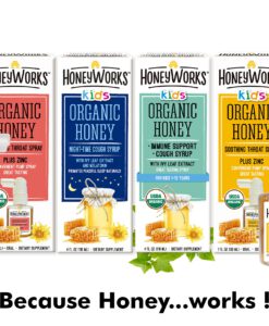 Xịt họng mật ong hữu cơ Honeyworks Kids Organic Honey làm dịu họng cho trẻ em, 30ml