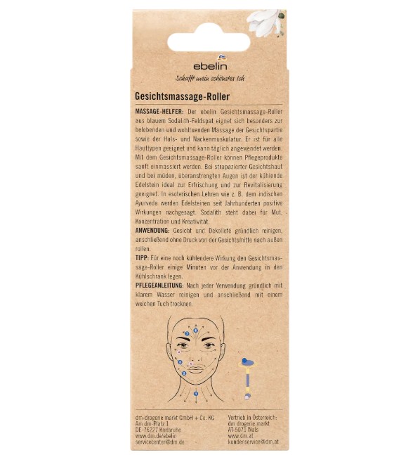 Cây lăn mặt Ebelin Gesichtsmassage-Roller đá Sodalith-Feldspat, 1 chiếc Cây lăn mặt Ebelin Gesichtsmassage-Roller đá Sodalith-Feldspat, 1 chiếc