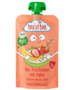 Hoa quả nghiền hữu cơ Fruchtbar Bio Früchtebrei Hafer yến mạch, dâu tây, chuối, 120g