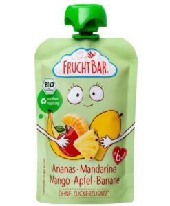 Hoa quả nghiền hữu cơ Fruchtbar Bio Fruchtpüree Ananas Mandarine Mango Apfel Banane - dứa quýt xoài táo chuối, 100g
