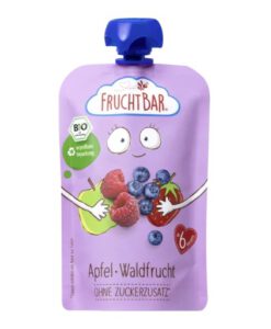 Hoa quả nghiền hữu cơ Fruchtbar Bio Fruchtpüree Apfel Waldfrucht táo và quả mọng, 100g