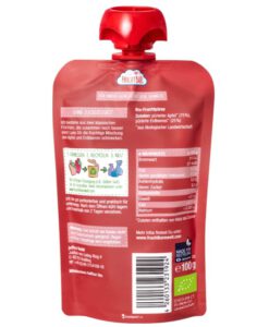 Hoa quả nghiền hữu cơ Fruchtbar Bio Fruchtpüree Erdbeere Apfel - dâu tây và táo, 100g