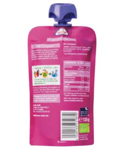 Hoa quả nghiền hữu cơ Fruchtbar Bio Fruchtpüree Kirsche Banane - quả anh đào và chuối, 120g