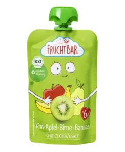Hoa quả nghiền hữu cơ Fruchtbar Bio Fruchtpüree Kiwi, Apfel, Birne, Banane - kiwi táo lê chuối, 100g