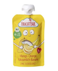 Hoa quả nghiền hữu cơ Fruchtbar Bio Fruchtpüree Mango, Orange, Kokosmilch, Banane - xoài cam dừa chuối, 100g