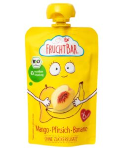 Hoa quả nghiền hữu cơ Fruchtbar Bio Fruchtpüree Mango Pfirsich Banane - xoài đào chuối, 100g