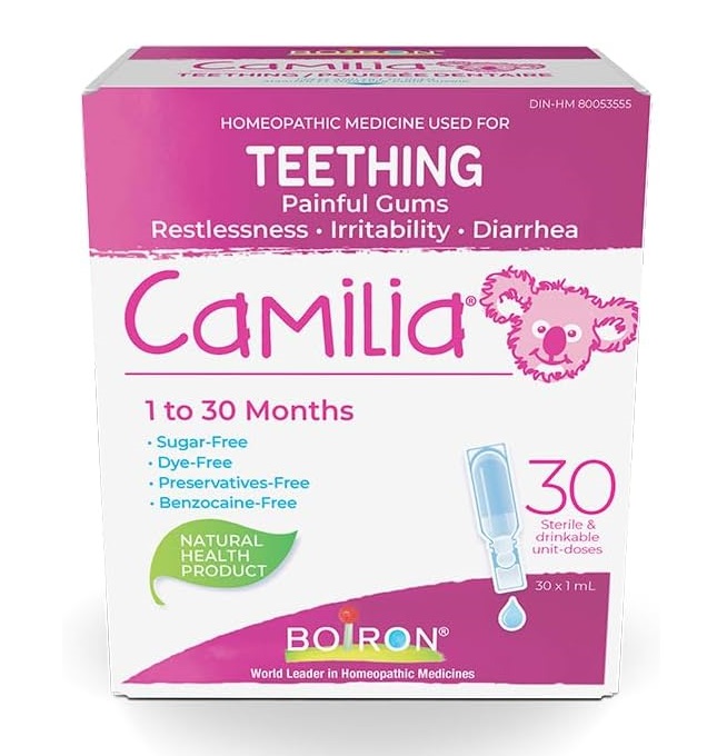 Muối uống Camilia Boiron Teething giảm đau mọc răng cho bé, 30 ống Muối uống Camilia Boiron Teething giảm đau mọc răng cho bé, 30 ống