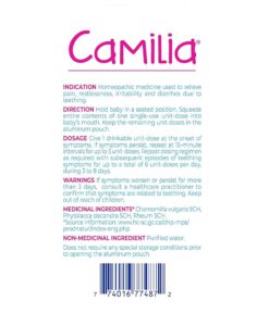 Muối uống Camilia Boiron Teething giảm đau mọc răng cho bé, 30 ống