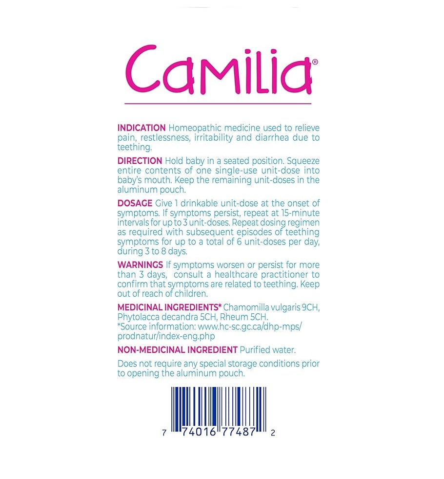 Muối uống Camilia Boiron Teething giảm đau mọc răng cho bé, 30 ống Muối uống Camilia Boiron Teething giảm đau mọc răng cho bé, 30 ống