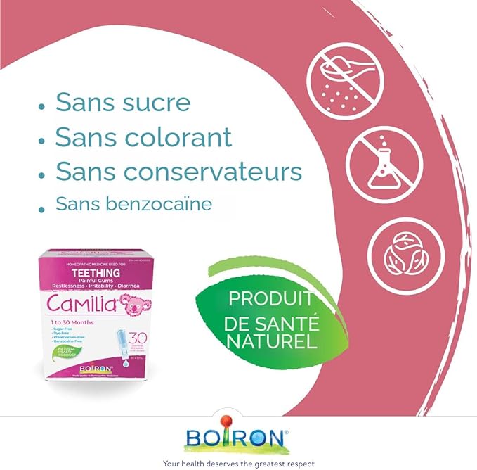 Muối uống Camilia Boiron Teething giảm đau mọc răng cho bé, 30 ống Muối uống Camilia Boiron Teething giảm đau mọc răng cho bé, 30 ống