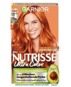 Thuốc nhuộm tóc Garnier Nutrisse 7.40 Strahlendes Kupfer - màu đồng sáng bóng, 1 hộp