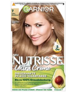 Thuốc nhuộm tóc Garnier Nutrisse 7 Toffee Mittelblond - màu vàng bơ nhạt, 1 hộp