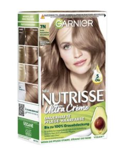 Thuốc nhuộm tóc Garnier Nutrisse 7N Nude Natürliches Mittelblond - màu vàng nude tự nhiên, 1 hộp