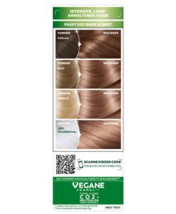 Thuốc nhuộm tóc Garnier Nutrisse 7N Nude Natürliches Mittelblond - màu vàng nude tự nhiên, 1 hộp