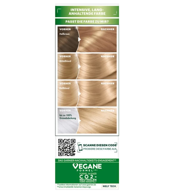 Thuốc nhuộm tóc Garnier Nutrisse 8 Vanilla Blond - màu vàng vanilla, 1 hộp Thuốc nhuộm tóc Garnier Nutrisse 8 Vanilla Blond - màu vàng vanilla, 1 hộp