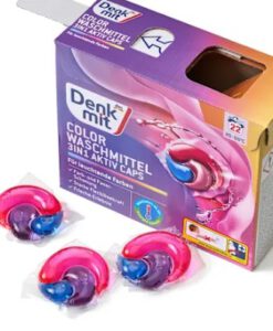 Viên giặt xả Denkmit Colorwaschmittel 3in1 Aktiv Caps cho quần áo màu, 22 viên