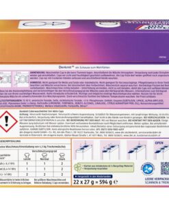 Viên giặt xả Denkmit Colorwaschmittel 3in1 Aktiv Caps cho quần áo màu, 22 viên