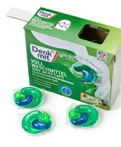 Viên giặt xả Denkmit Wollwaschmittel 3in1 Aktiv Caps cho quần áo trắng, 22 viên