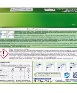 Viên giặt xả Denkmit Wollwaschmittel 3in1 Aktiv Caps cho quần áo trắng, 22 viên