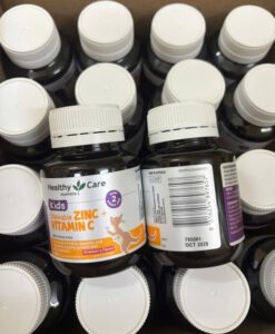 Viên nhai Healthy Care Kids Chewable Zinc + Vitamin C tăng đề kháng cho trẻ em, 60 viên