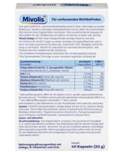 Viên uống bổ não Mivolis Ginkgo, 40 viên