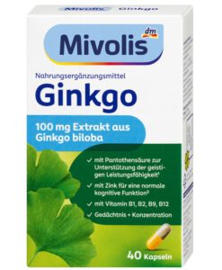 Viên uống bổ não Mivolis Ginkgo, 40 viên