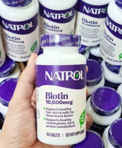 Viên uống Natrol Biotin 10.000 mcg đẹp da, tóc, móng, hỗ trợ mọc tóc, 100 viên