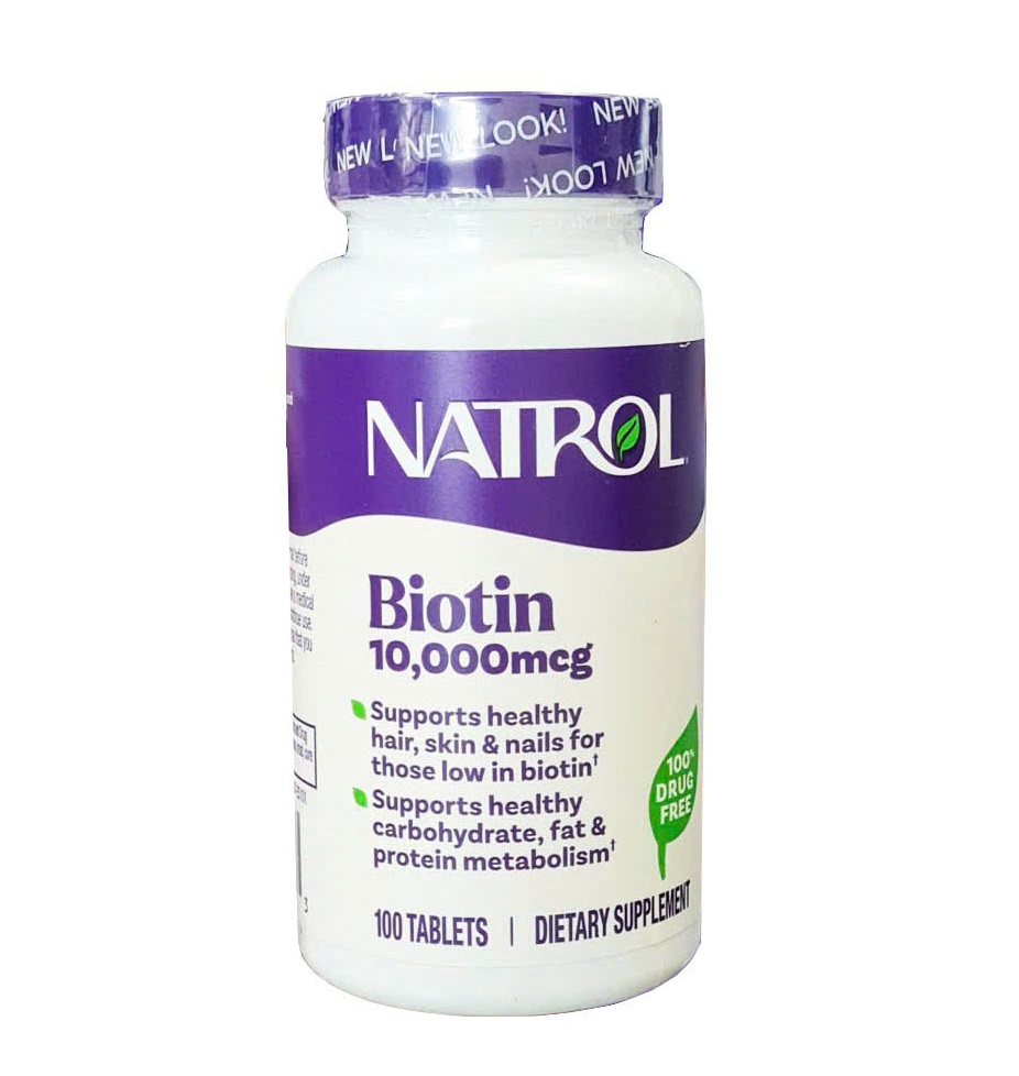 Viên uống Natrol Biotin 10.000 mcg đẹp da, tóc, móng, hỗ trợ mọc tóc, 100 viên Viên uống Natrol Biotin 10.000 mcg đẹp da, tóc, móng, hỗ trợ mọc tóc, 100 viên