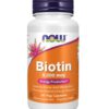 Viên uống NOW Biotin 5000 mcg đẹp da, tóc, móng, hỗ trợ mọc tóc, 60 viên
