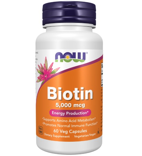 Viên uống NOW Biotin 5000 mcg đẹp da, tóc, móng, hỗ trợ mọc tóc, 60 viên Viên uống NOW Biotin 5000 mcg đẹp da, tóc, móng, hỗ trợ mọc tóc, 60 viên