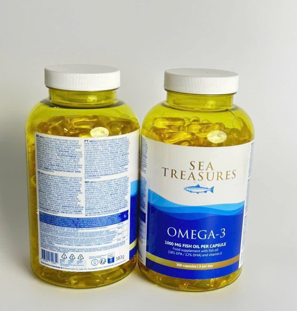 Viên uống Sea Treasures Omega-3 1000mg hỗ trợ trí não, tim mạch và thị lực, 300 viên Viên uống Sea Treasures Omega-3 1000mg hỗ trợ trí não, tim mạch và thị lực, 300 viên